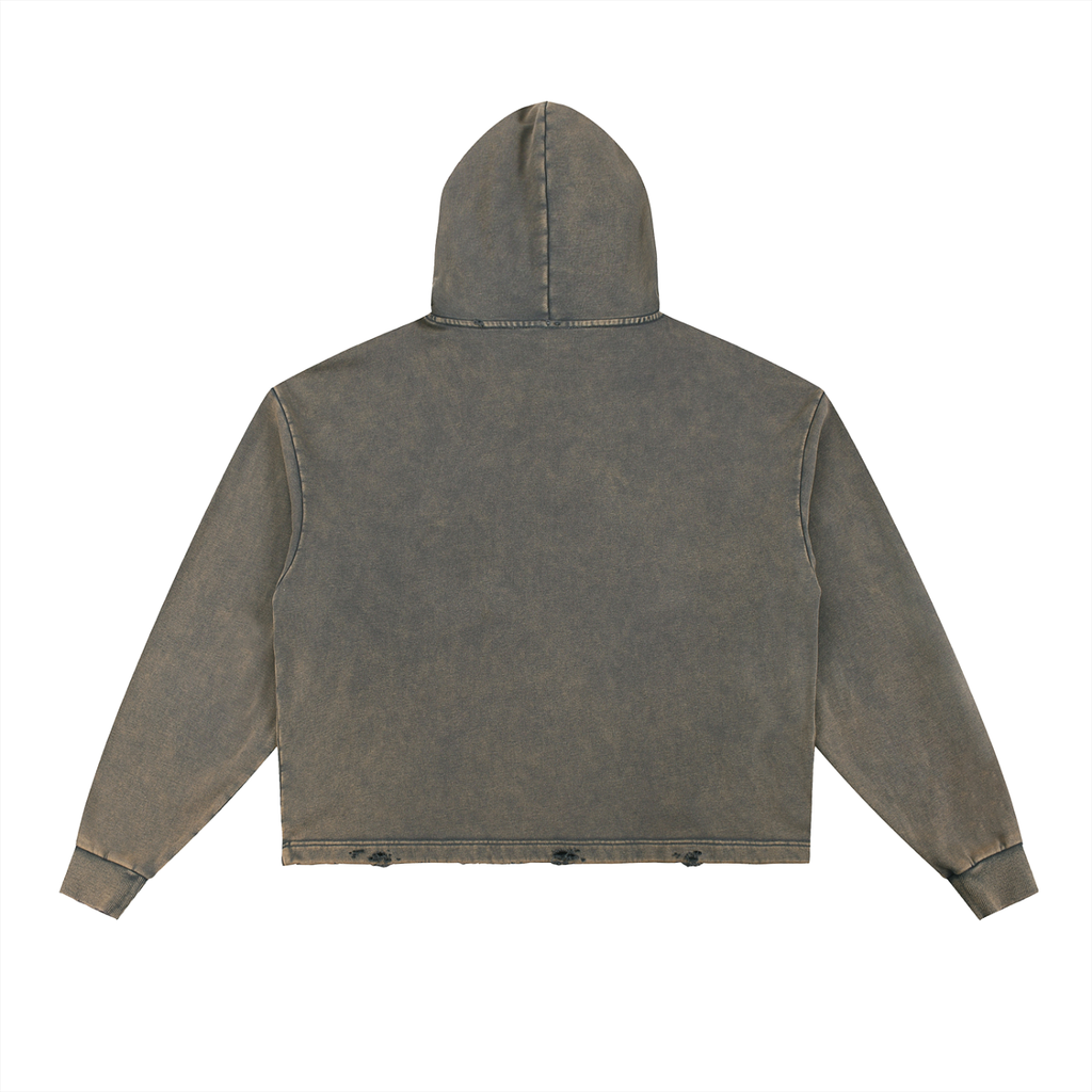 Strictly Business Vintage Washed Frayed-Hem Hoodie