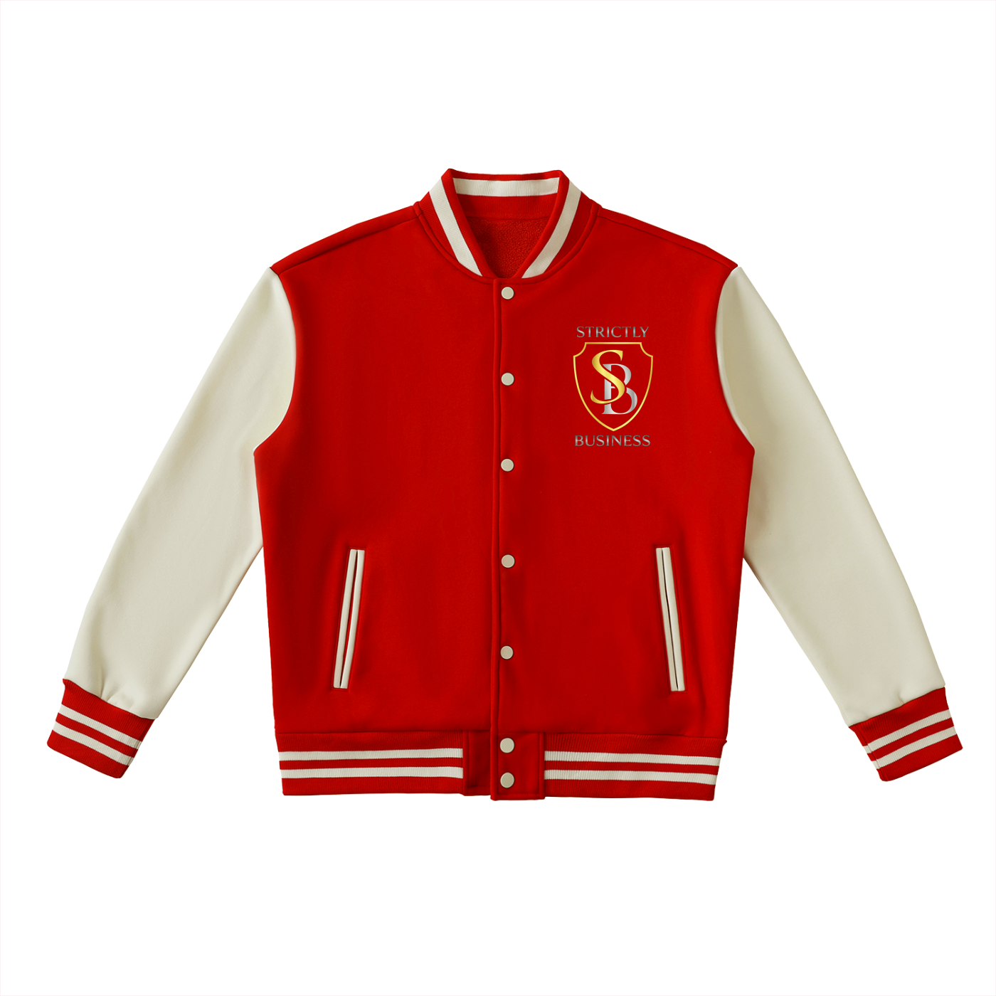 Strctly Business Two-Tone Fleeced Varsity Jacket