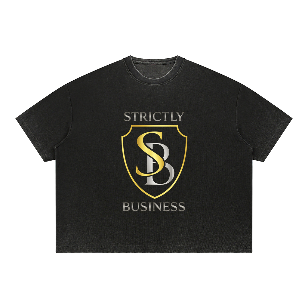 Strictly Business Unisex Vintage Wash Sunfade Boxy Waffle T-Shirt