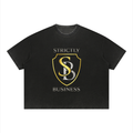 Strictly Business Unisex Vintage Wash Sunfade Boxy Waffle T-Shirt
